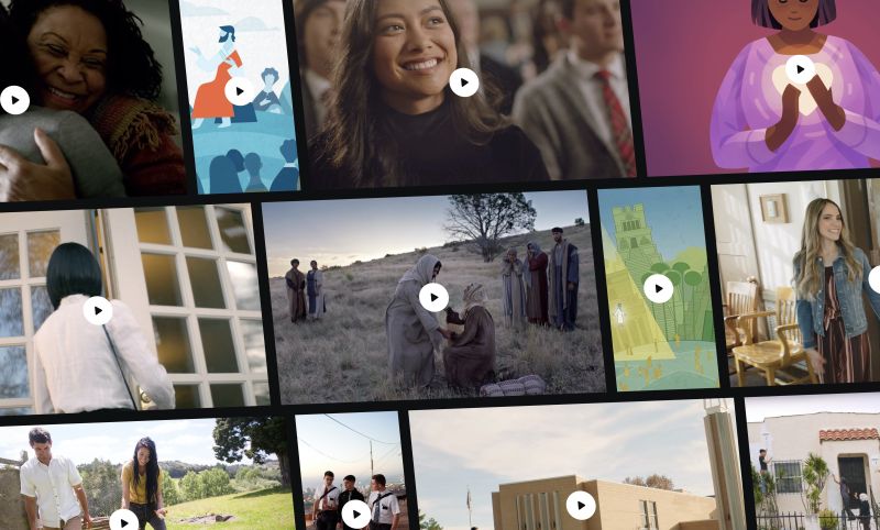 Collage de varias imágenes para videos relacionados con la Iglesia