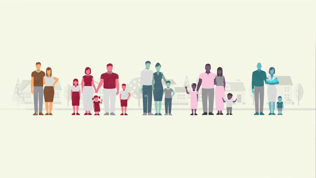 Una ilustración de familias