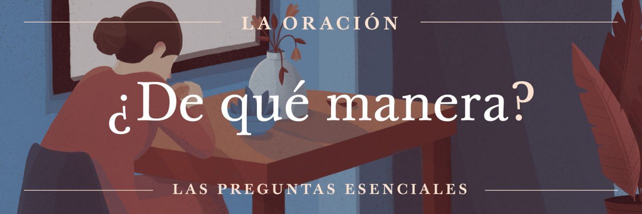 Ilustración de una mujer orando