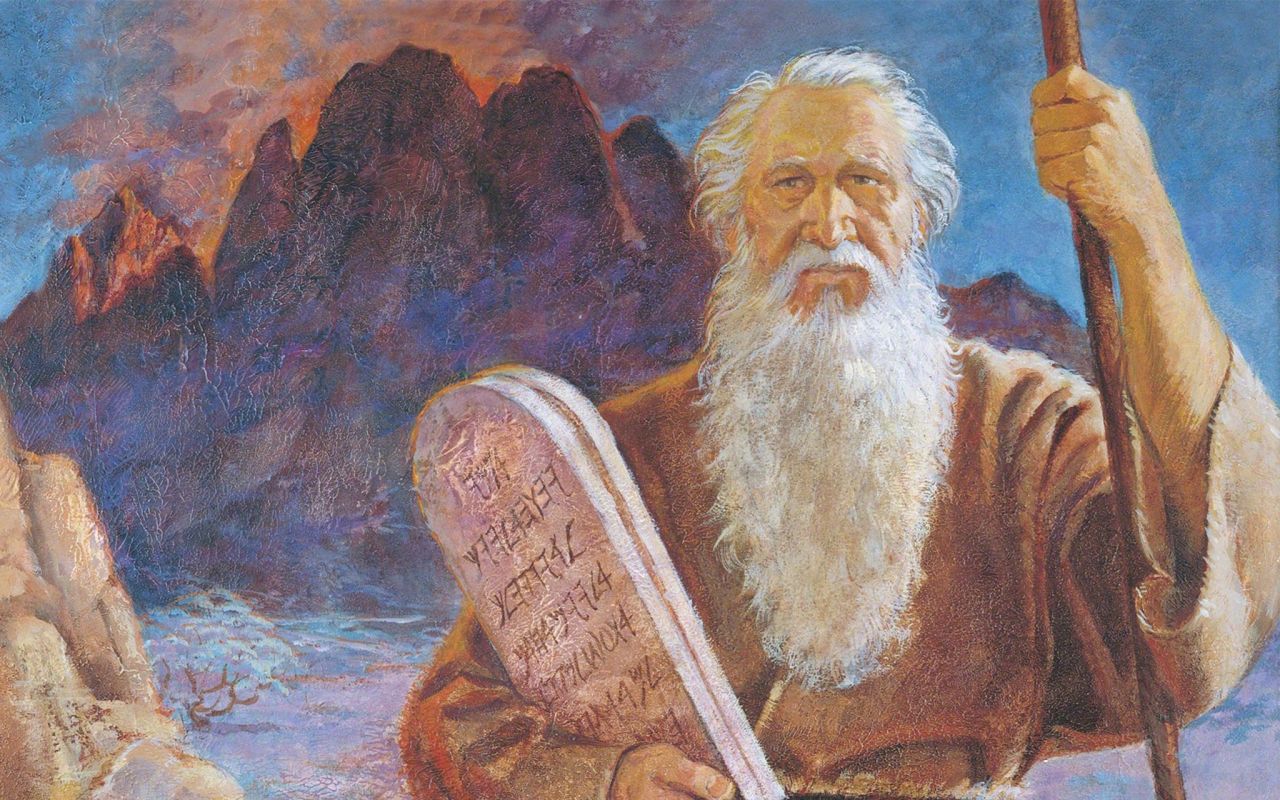 Moisés da a los hijos de Israel los Diez Mandamientos