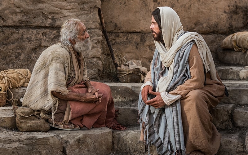 Jesucristo sana a un hombre en las orillas del estanque de Betseda