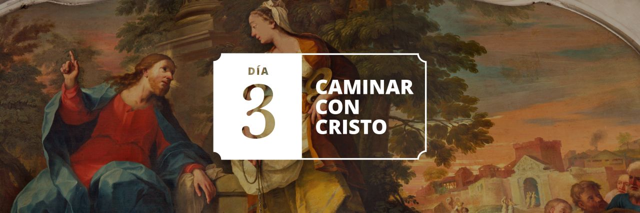 Jesucristo habla con una mujer junto a un pozo
